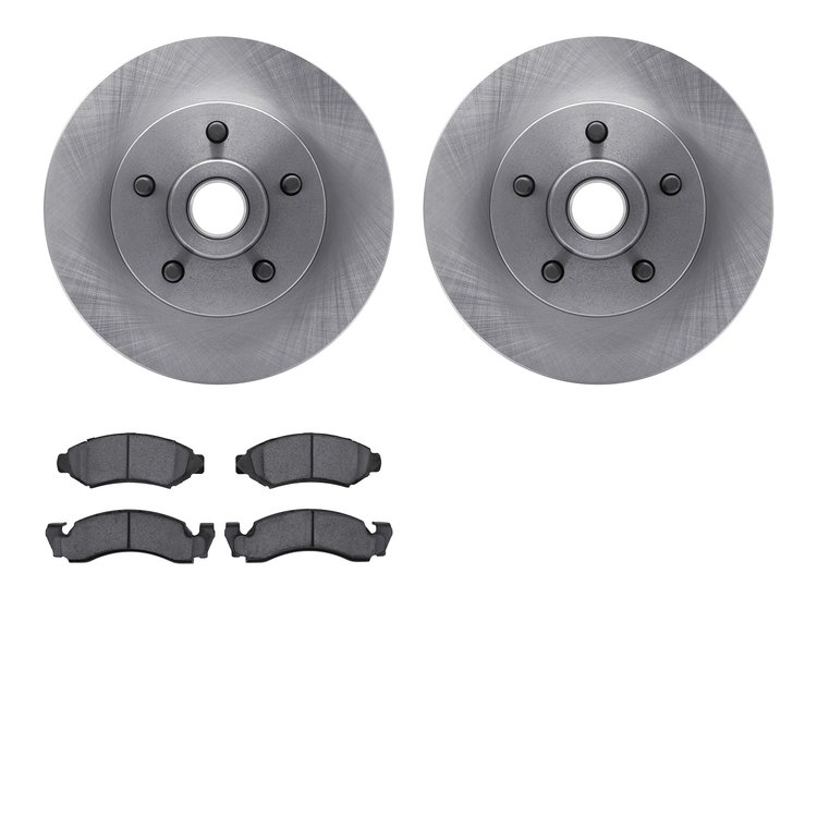 6202-56028 Brake Rotors w/Heavy-Duty Brake Pads Kit, 1972-1973 Ford/Lincoln/Mercury/Mazda, Position: Front