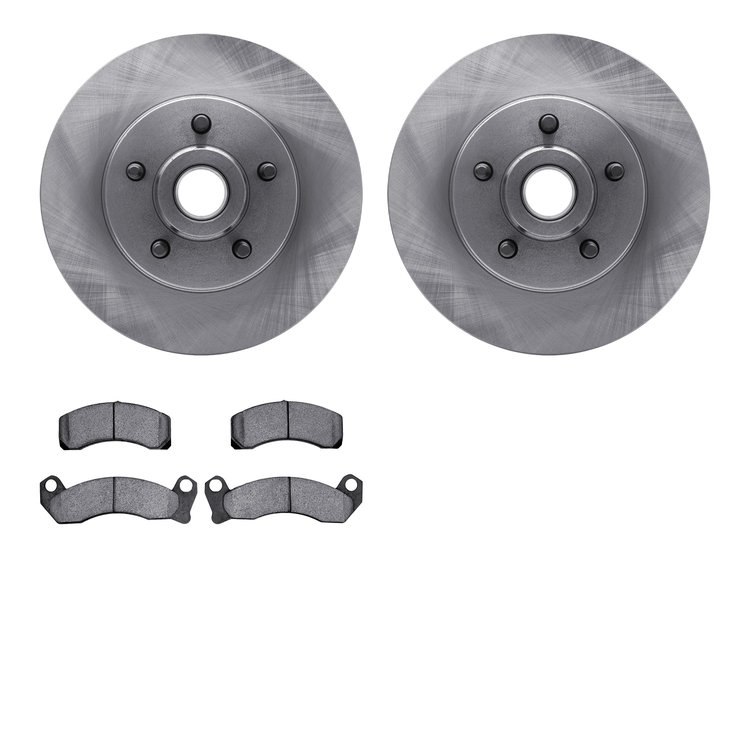 6202-56035 Brake Rotors w/Heavy-Duty Brake Pads Kit, 1979-1991 Ford/Lincoln/Mercury/Mazda, Position: Front