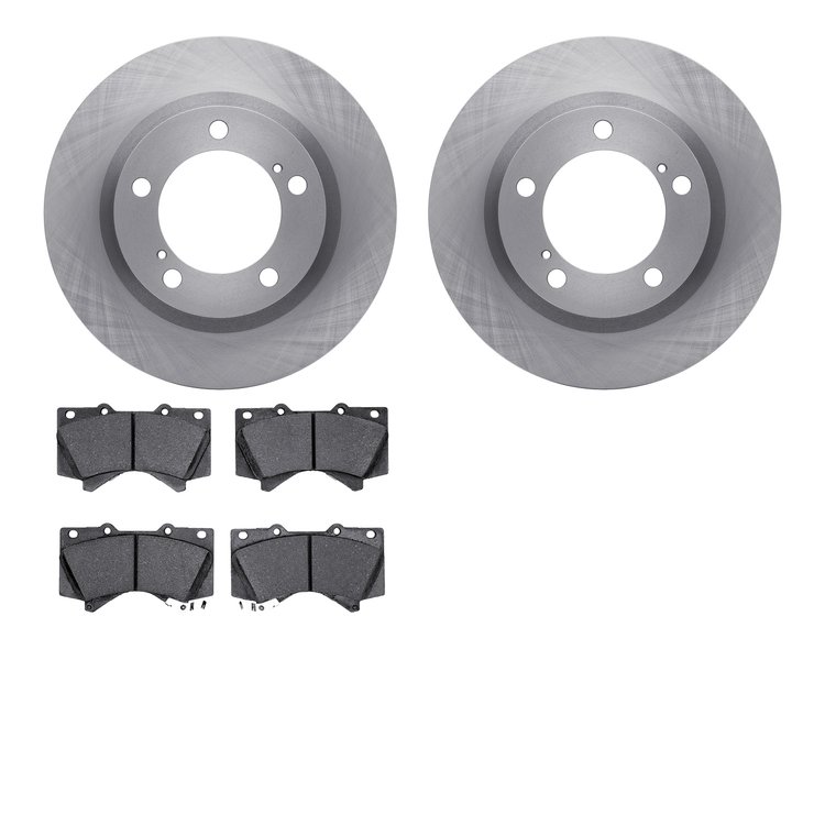 6202-76019 Brake Rotors w/Heavy-Duty Brake Pads Kit, 2008-2021 Lexus/Toyota/Scion, Position: Front