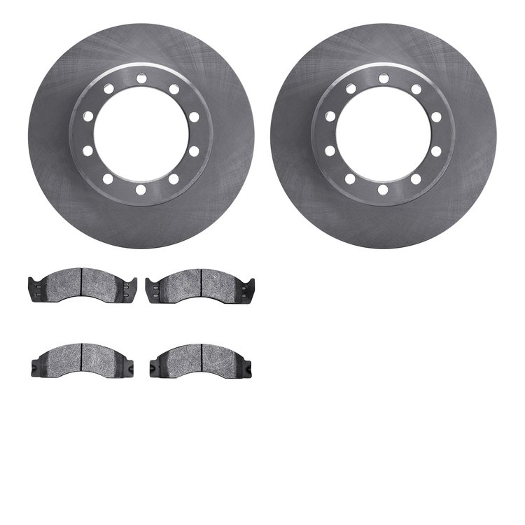 6202-99272 Brake Rotors w/Heavy-Duty Brake Pads Kit, 1988-1998 Ford/Lincoln/Mercury/Mazda, Position: Rear, Front