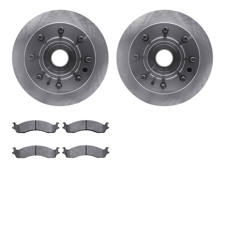 6202-99318 Brake Rotors w/Heavy-Duty Brake Pads Kit, 1995-2007 Ford/Lincoln/Mercury/Mazda, Position: Front