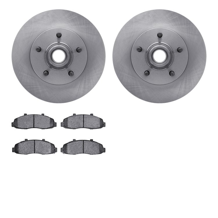 6202-99453 Brake Rotors w/Heavy-Duty Brake Pads Kit, 2000-2004 Ford/Lincoln/Mercury/Mazda, Position: Front