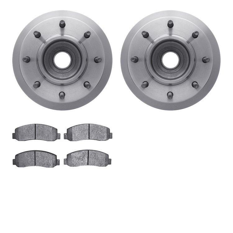 6202-99600 Brake Rotors w/Heavy-Duty Brake Pads Kit, 2005-2007 Ford/Lincoln/Mercury/Mazda, Position: Front
