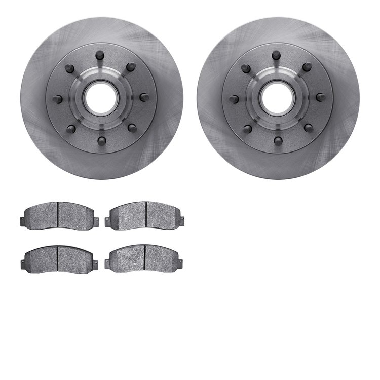 6202-99624 Brake Rotors w/Heavy-Duty Brake Pads Kit, 2006-2012 Ford/Lincoln/Mercury/Mazda, Position: Front