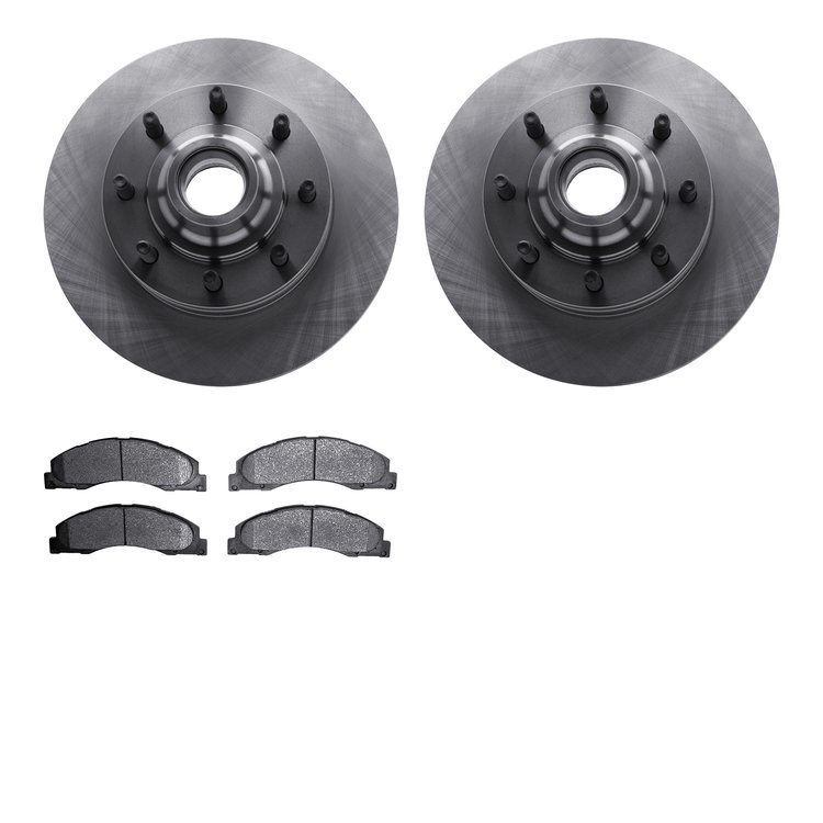 6202-99636 Brake Rotors w/Heavy-Duty Brake Pads Kit, Fits Select Ford/Lincoln/Mercury/Mazda, Position: Front