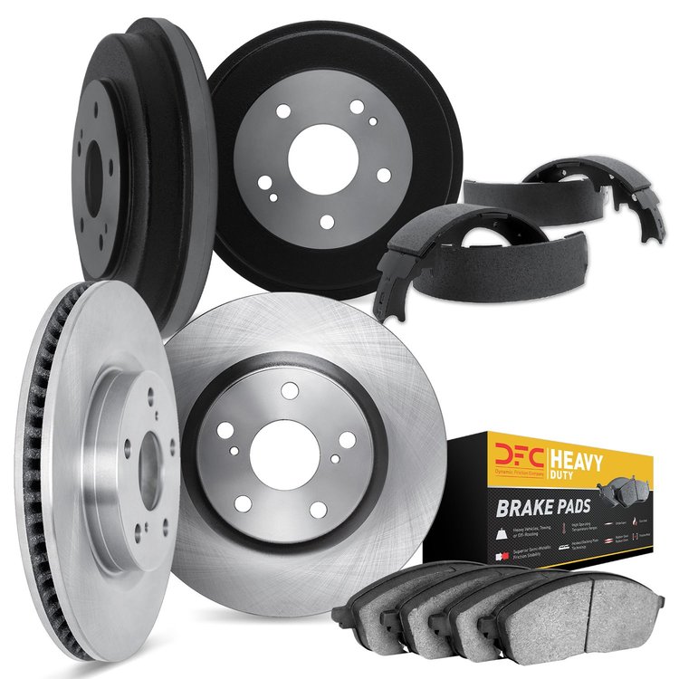 6204-40543 Brake Rotors w/Heavy-Duty Brake Pads/Drums & Shoes Kit, 2005-2010 Multiple Makes/Models, Position: Front and Rear