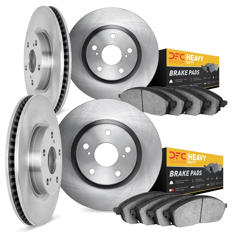 6204-40675 Brake Rotors w/Heavy-Duty Brake Pads Kit, 2003-2003 Mopar, Position: Front and Rear