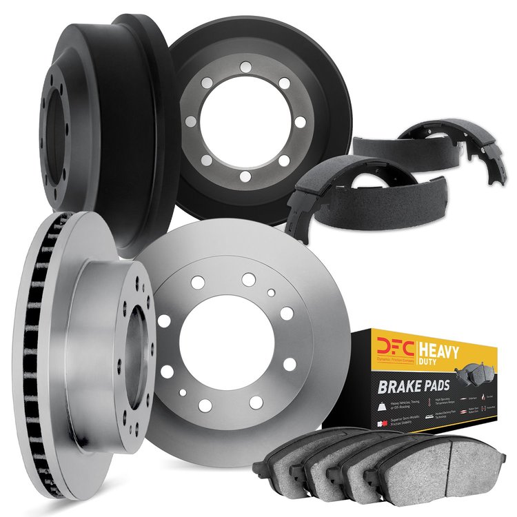6204-48100 Brake Rotors w/Heavy-Duty Brake Pads/Drums & Shoes Kit, 1979-1980 GM, Position: Front and Rear
