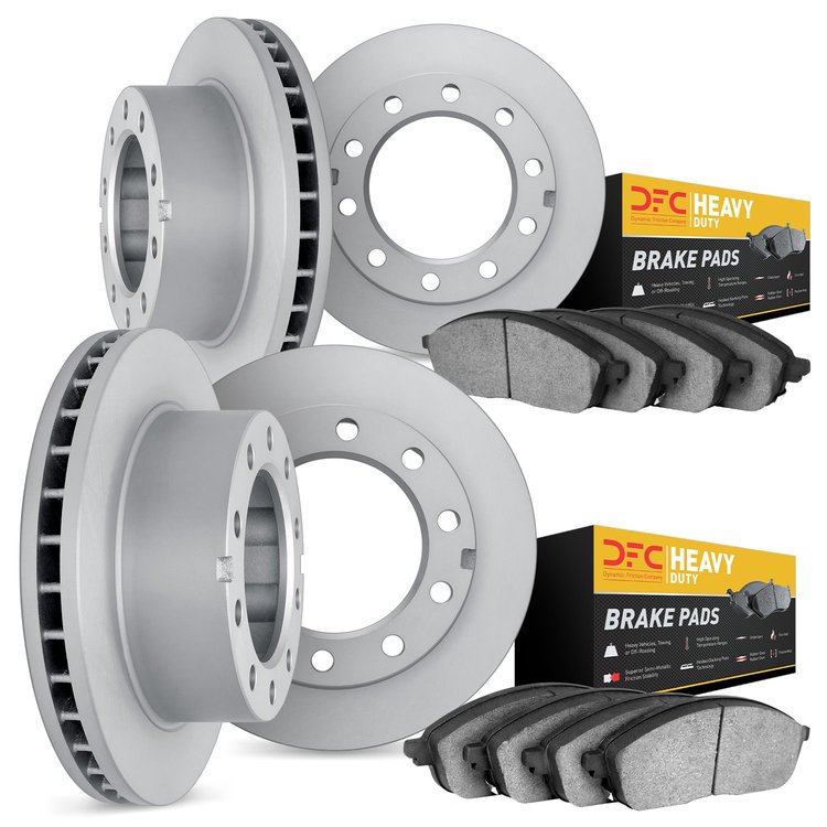 6204-48369 Brake Rotors w/Heavy-Duty Brake Pads Kit, 1998-1999 GM, Position: Front and Rear