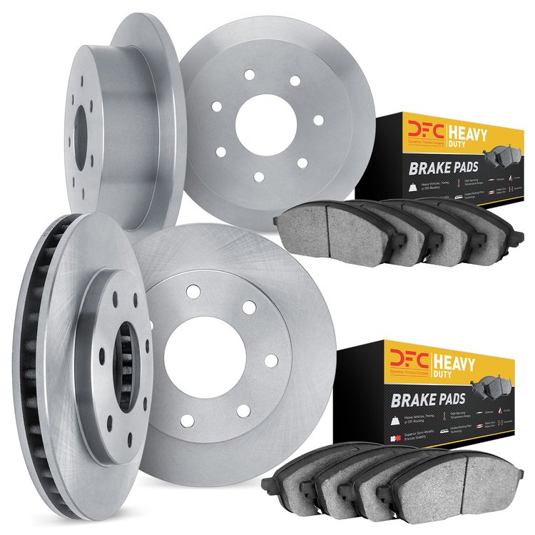6204-99149 Brake Rotors w/Heavy-Duty Brake Pads Kit, 1997-2004 Ford/Lincoln/Mercury/Mazda, Position: Front and Rear