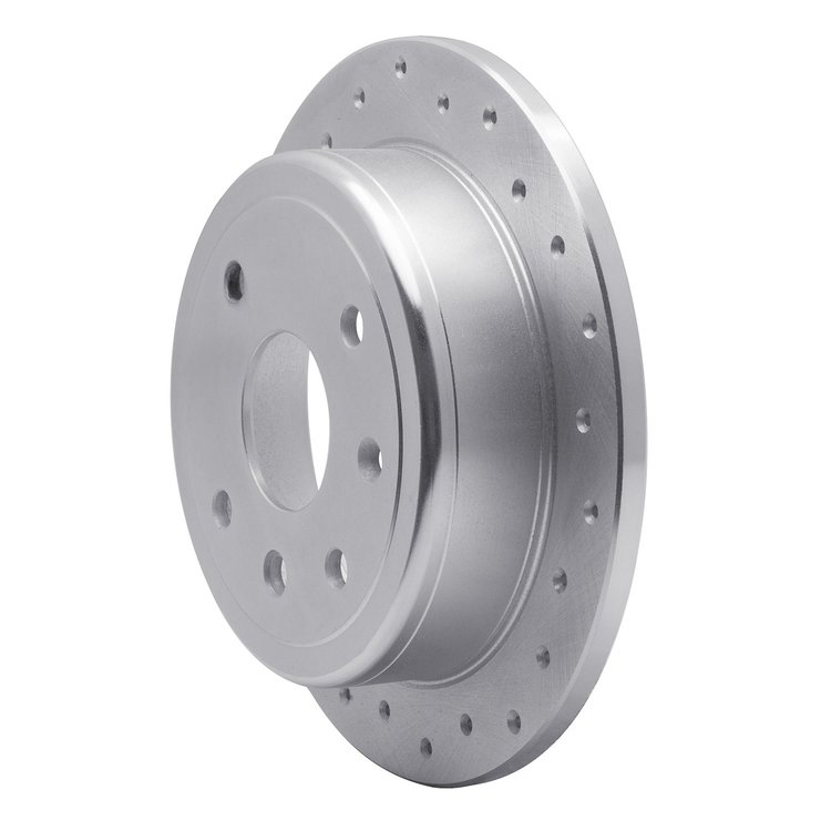 621-01011L Drilled Brake Rotor [Silver], 2004-2010 Multiple Makes/Models, Position: Rear Left