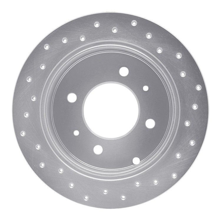 621-03011L Drilled Brake Rotor [Silver], 1999-2006 Kia/Hyundai/Genesis, Position: Rear Left