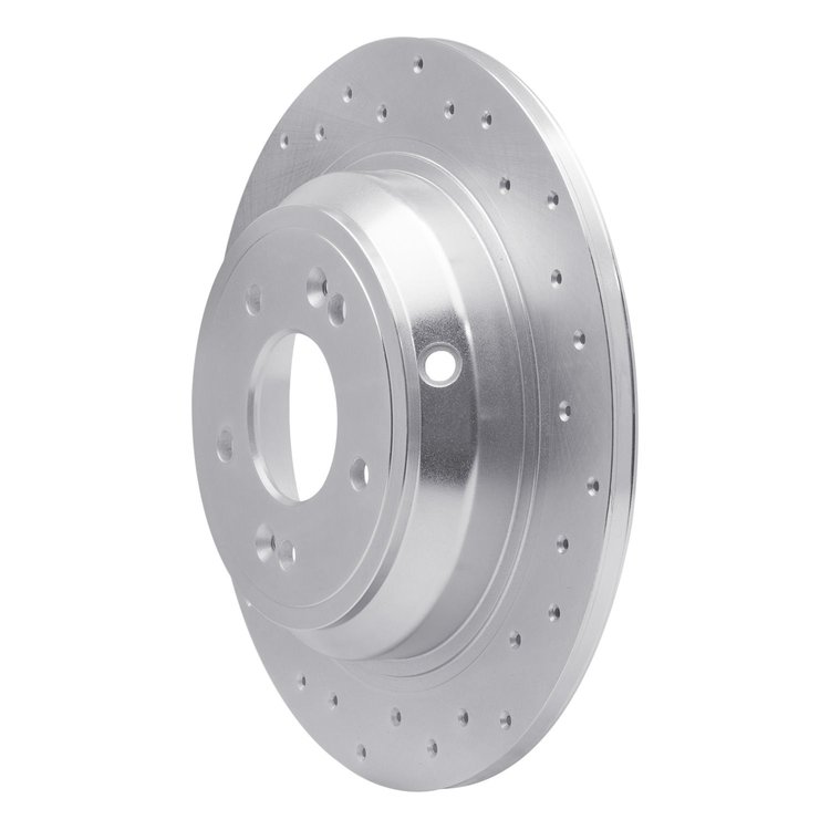 621-03039R Drilled Brake Rotor [Silver], 2009-2020 Kia/Hyundai/Genesis, Position: Rear Right