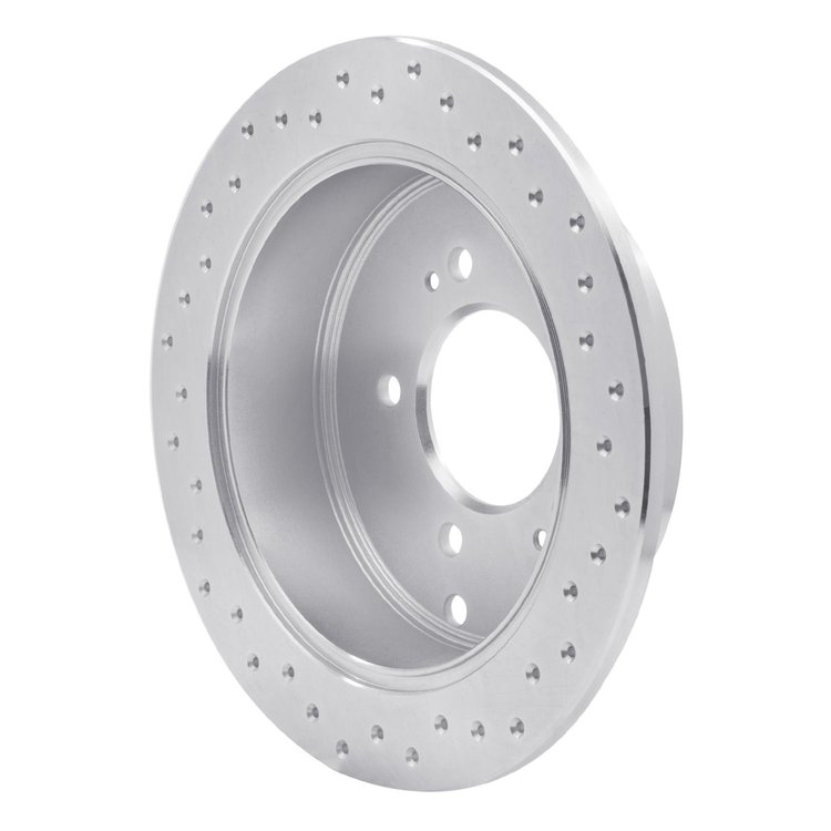 621-03044L Drilled Brake Rotor [Silver], 2001-2016 Kia/Hyundai/Genesis, Position: Rear Left
