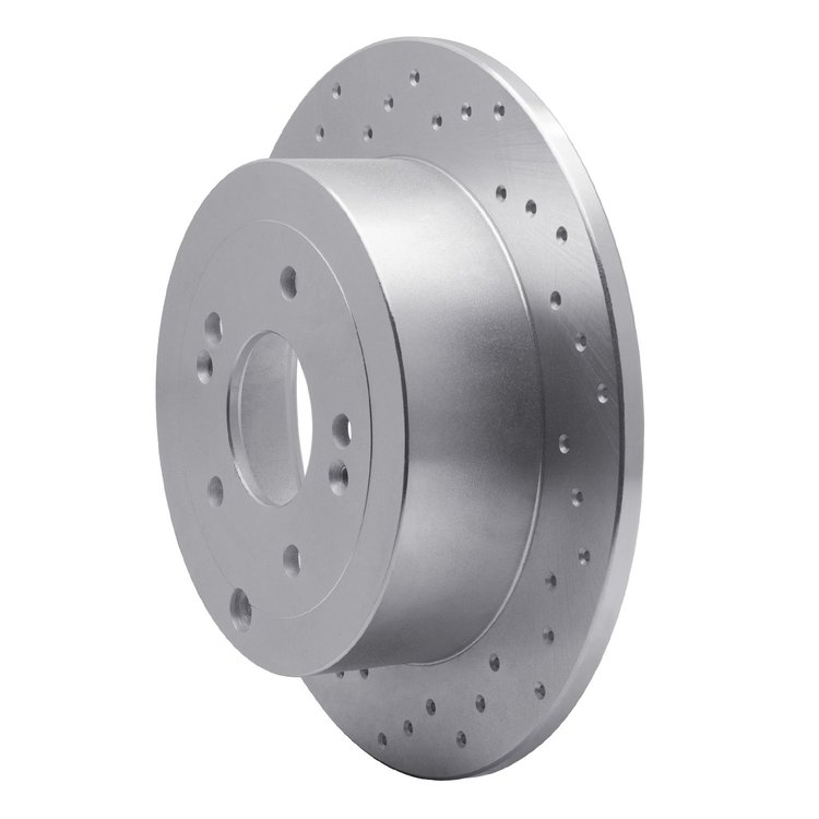 621-03046L Drilled Brake Rotor [Silver], 2007-2009 Kia/Hyundai/Genesis, Position: Rear Left