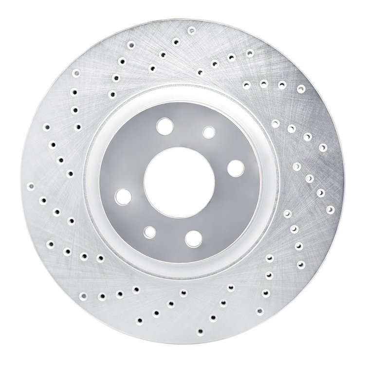 621-07004L Drilled Brake Rotor [Silver], 2012-2019 Mopar, Position: Front Left