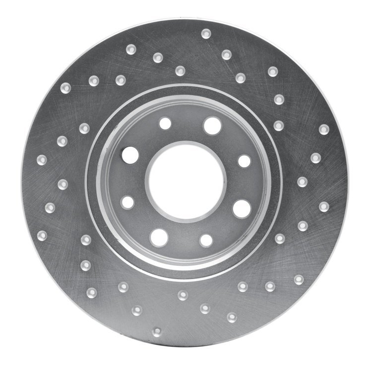 621-07005L Drilled Brake Rotor [Silver], 2013-2019 Mopar, Position: Rear Left
