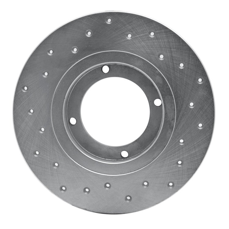621-13001R Drilled Brake Rotor [Silver], 1985-1991 Subaru, Position: Rear Right