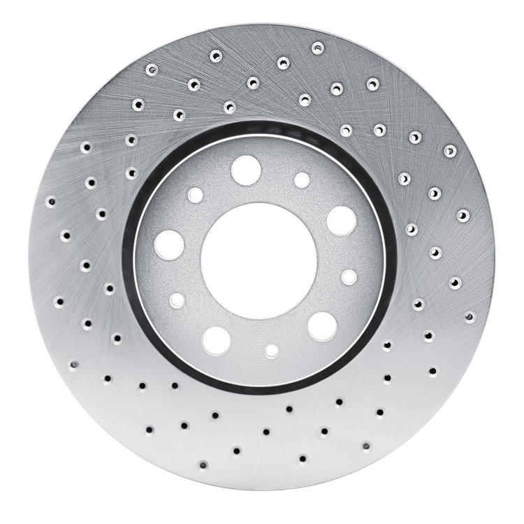 621-27028L Drilled Brake Rotor [Silver], 1999-2009 Volvo, Position: Front Left