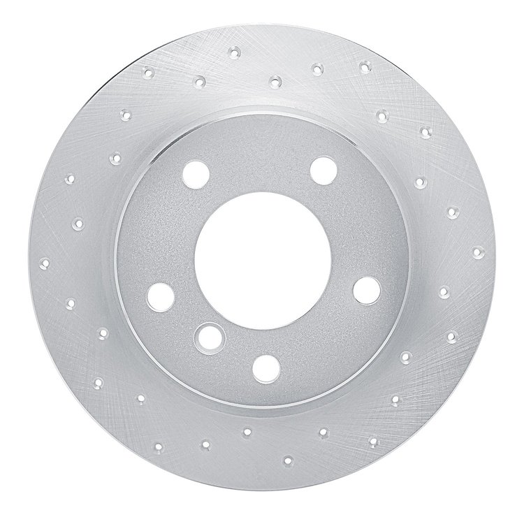 621-31060L Drilled Brake Rotor [Silver], 2003-2006 BMW, Position: Rear Left