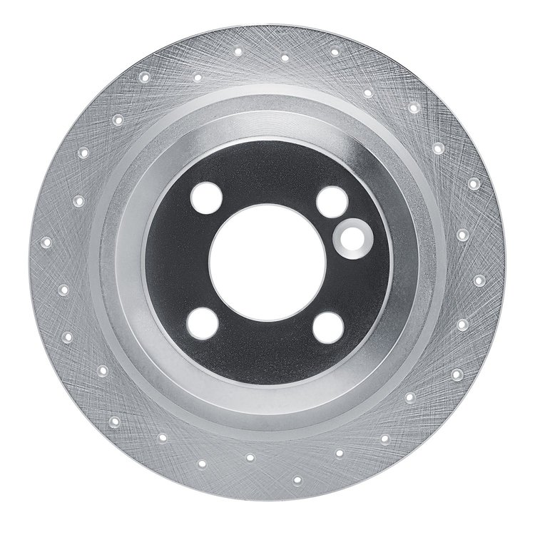 621-32007L Drilled Brake Rotor [Silver], 2009-2014 Mini, Position: Rear Left