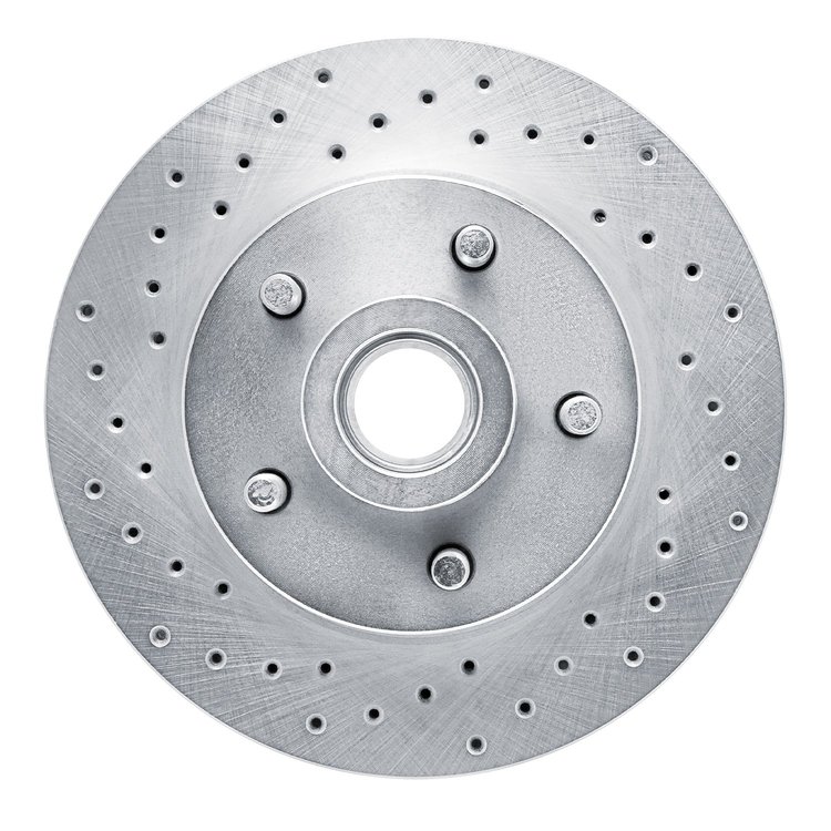 621-39000L Drilled Brake Rotor [Silver], 1973-1989 Mopar, Position: Front Left