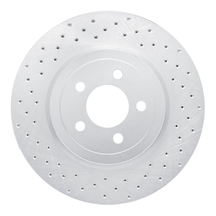 621-39017L Drilled Brake Rotor [Silver], 2005-2021 Mopar, Position: Front Left