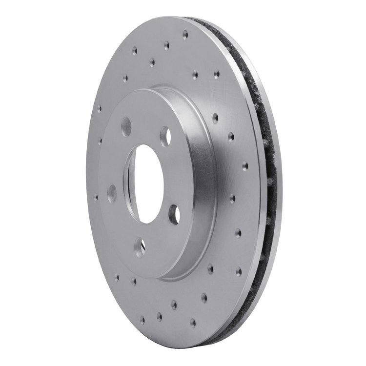 621-40016L Drilled Brake Rotor [Silver], 1995-1999 Mopar, Position: Front Left