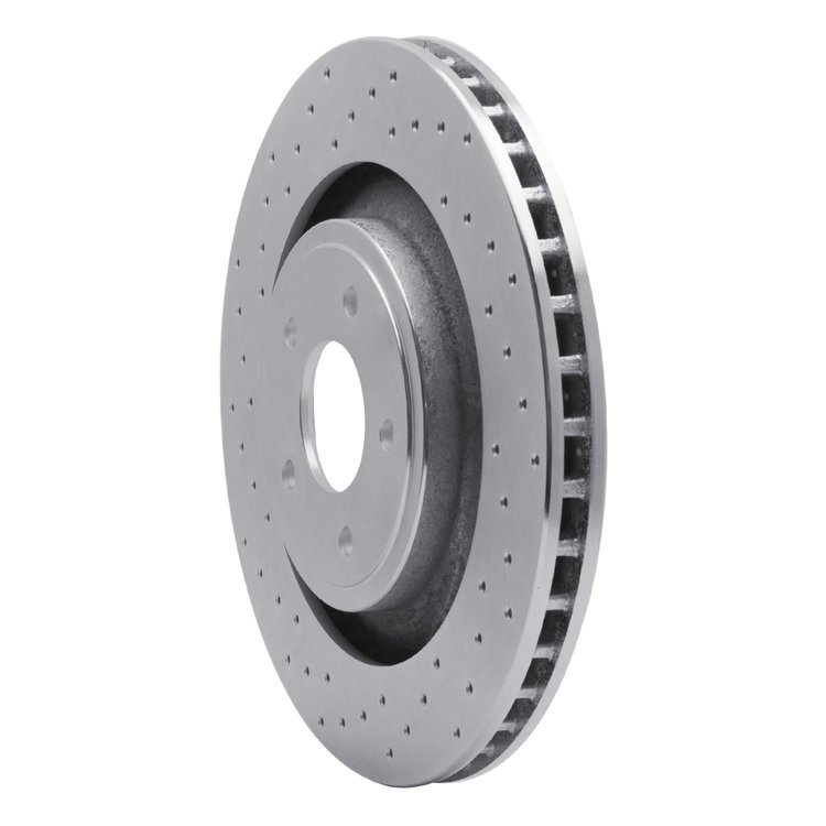 621-40025L Drilled Brake Rotor [Silver], 2008-2014 Mopar, Position: Front Left
