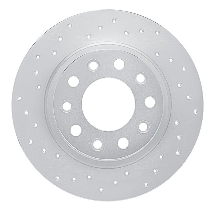 621-40030L Drilled Brake Rotor [Silver], 2013-2016 Mopar, Position: Rear Left