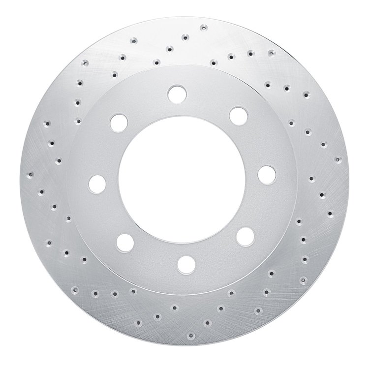621-40102L Drilled Brake Rotor [Silver], 2003-2008 Mopar, Position: Front Left