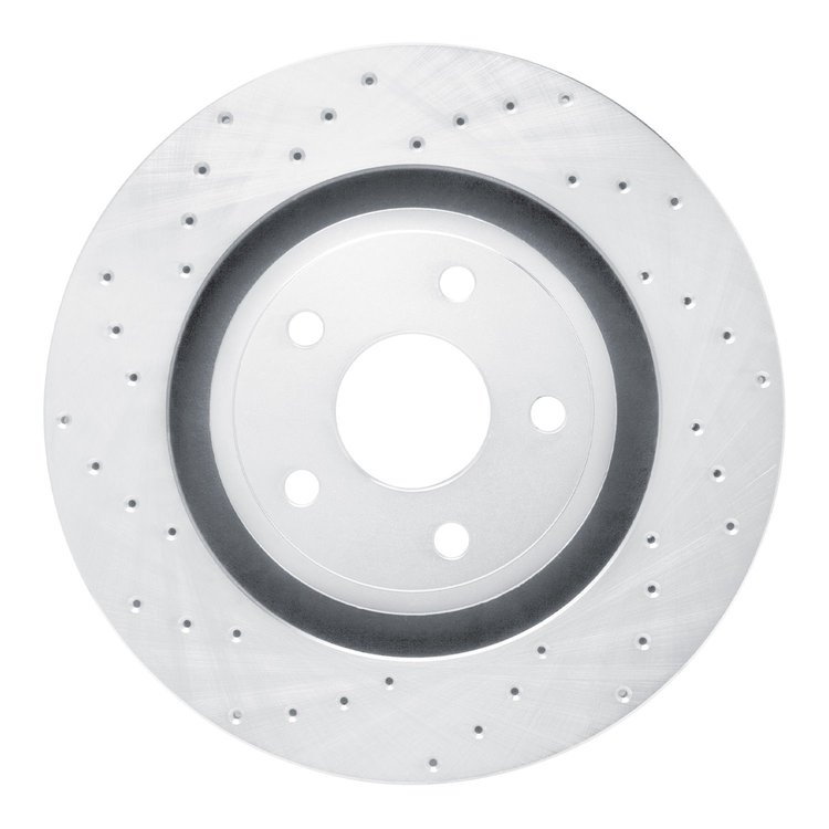 621-42002L Drilled Brake Rotor [Silver], 2006-2010 Mopar, Position: Front Left