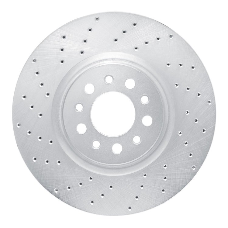 621-42013L Drilled Brake Rotor [Silver], 2014-2021 Mopar, Position: Front Left