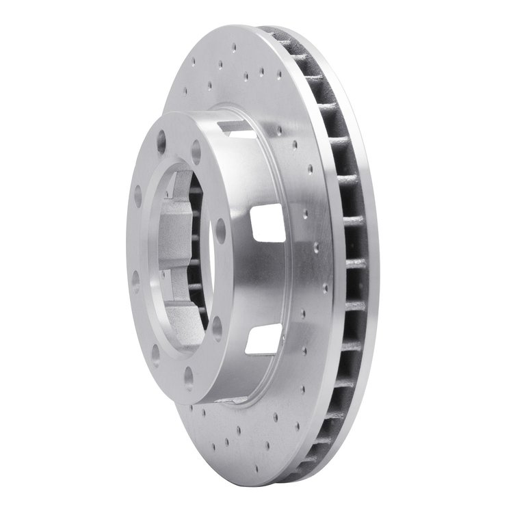 621-48064L Drilled Brake Rotor [Silver], 1971-1991 Multiple Makes/Models, Position: Front Left