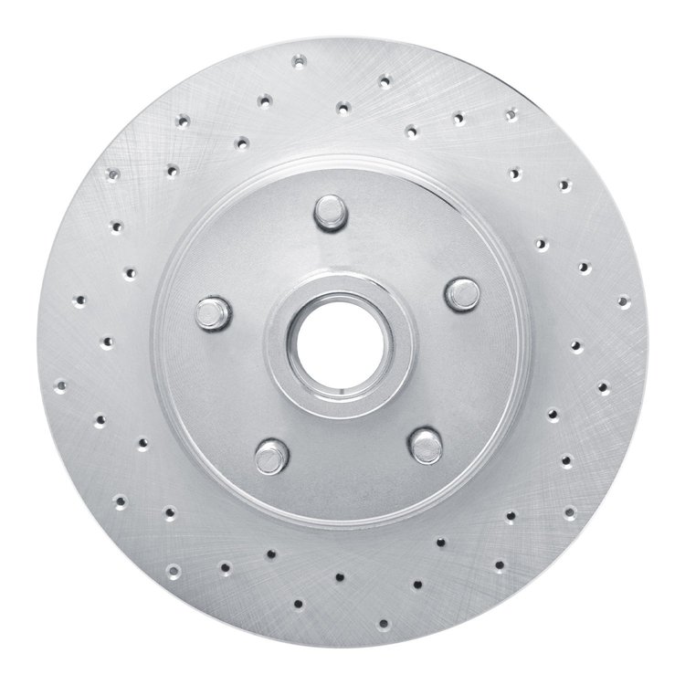621-54008L Drilled Brake Rotor [Silver], 1968-1973 Ford/Lincoln/Mercury/Mazda, Position: Front Left