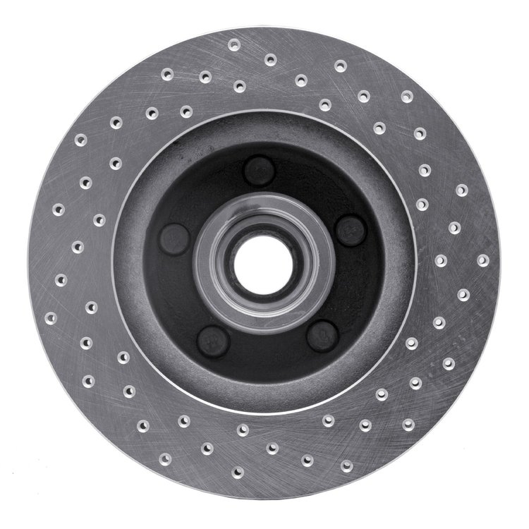 621-54014L Drilled Brake Rotor [Silver], 1974-1980 Ford/Lincoln/Mercury/Mazda, Position: Front Left