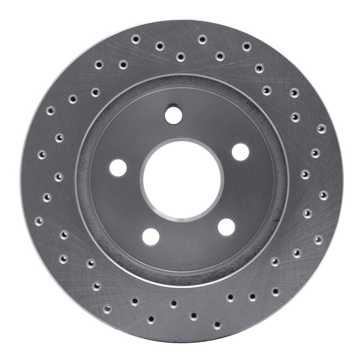 621-54030L Drilled Brake Rotor [Silver], 1990-1992 Ford/Lincoln/Mercury/Mazda, Position: Rear Left