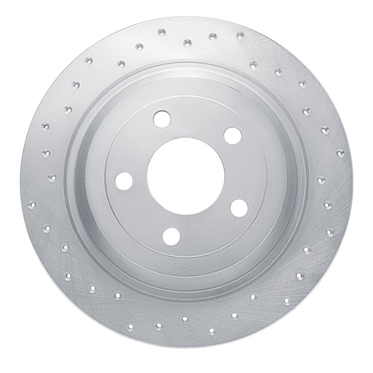 621-54076L Drilled Brake Rotor [Silver], 2015-2021 Ford/Lincoln/Mercury/Mazda, Position: Rear Left