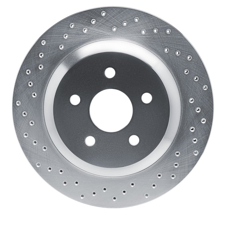 621-54087L Drilled Brake Rotor [Silver], 2004-2007 Ford/Lincoln/Mercury/Mazda, Position: Rear Left