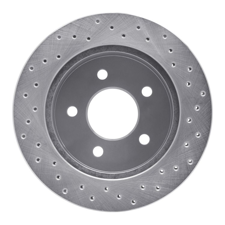 621-55002L Drilled Brake Rotor [Silver], 1991-1992 Ford/Lincoln/Mercury/Mazda, Position: Rear Left