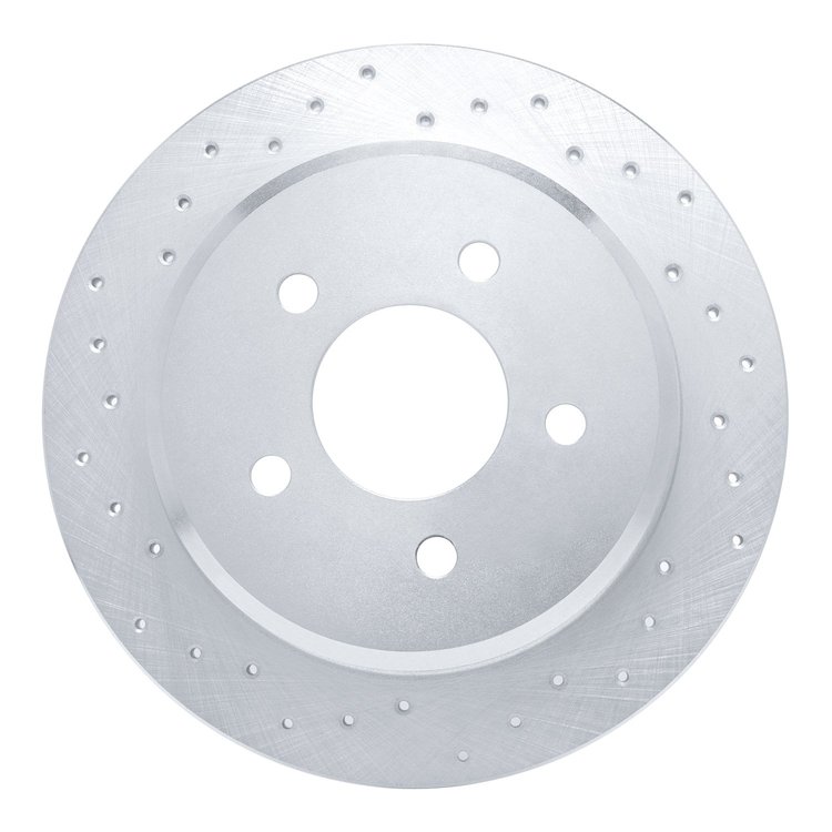 621-56015L Drilled Brake Rotor [Silver], 1996-2002 Ford/Lincoln/Mercury/Mazda, Position: Rear Left