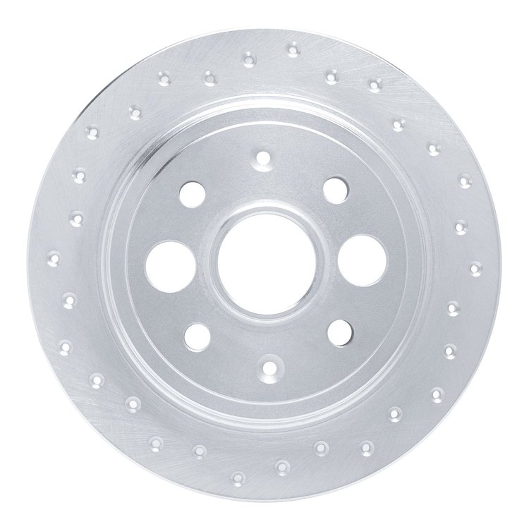 621-58000L Drilled Brake Rotor [Silver], 1986-1989 Acura/Honda, Position: Rear Left