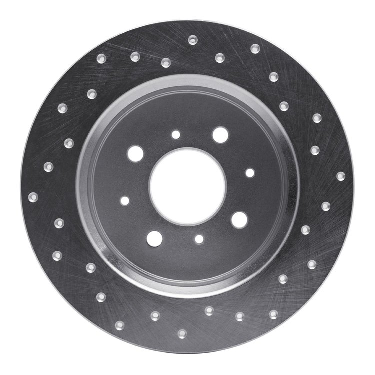 621-59031L Drilled Brake Rotor [Silver], 2001-2005 Acura/Honda, Position: Rear Left