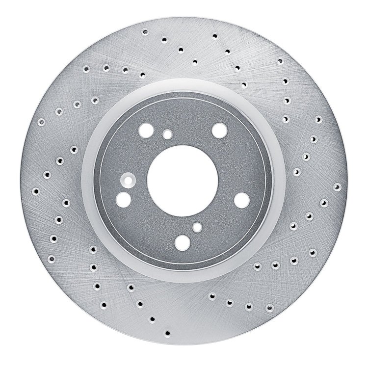 621-59064R Drilled Brake Rotor [Silver], 2013-2021 Acura/Honda, Position: Front Right