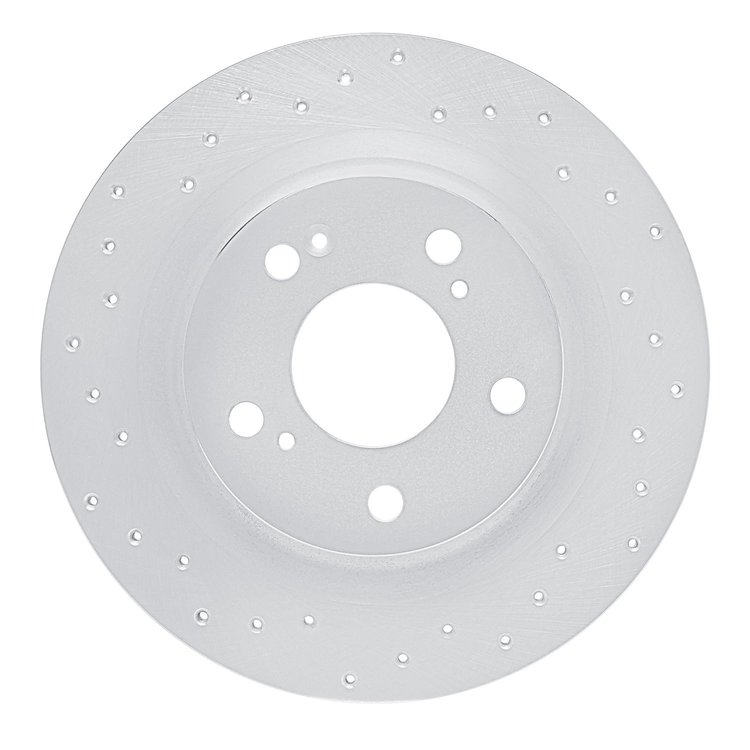 621-59067L Drilled Brake Rotor [Silver], 2017-2021 Acura/Honda, Position: Rear Left