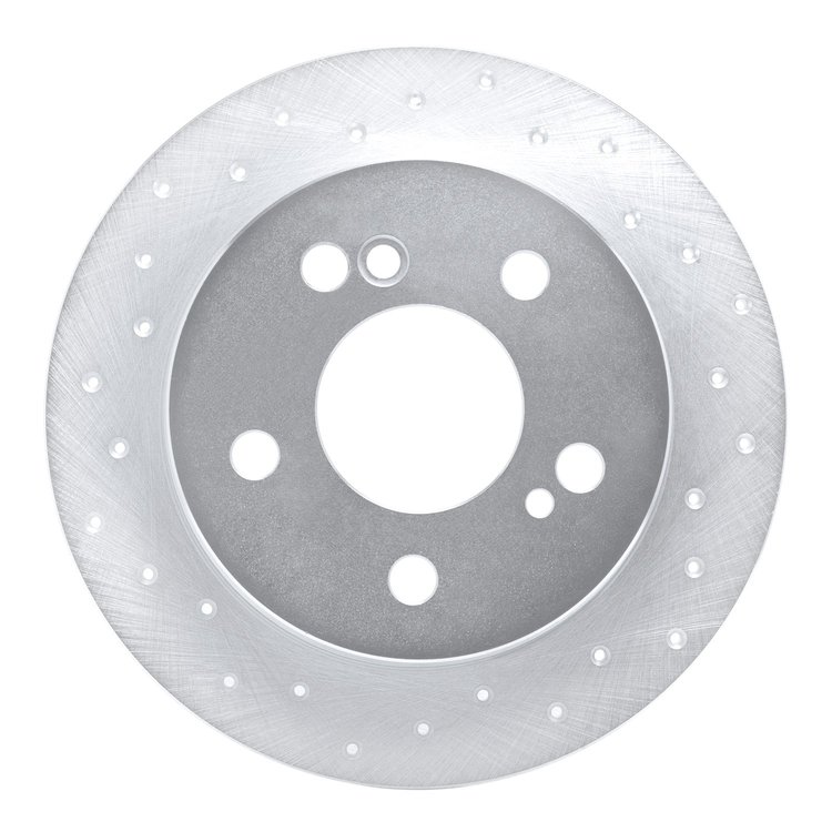 621-63015L Drilled Brake Rotor [Silver], 1983-1995 Mercedes-Benz, Position: Rear Left