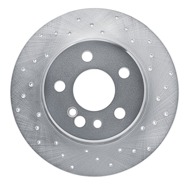 621-63022R Drilled Brake Rotor [Silver], 1991-1999 Mercedes-Benz, Position: Rear Right