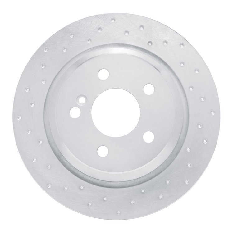 621-63060L Drilled Brake Rotor [Silver], 2003-2006 Mercedes-Benz, Position: Rear Left