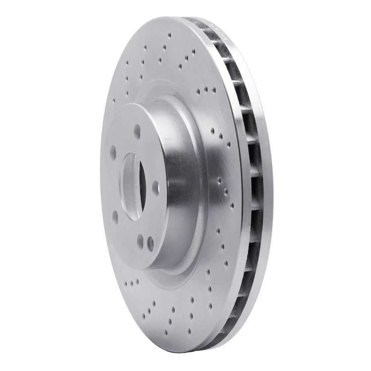 621-63063 Drilled Brake Rotor [Silver], 2003-2012 Mercedes-Benz, Position: Front