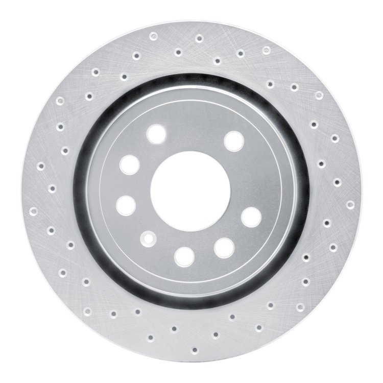 621-65018L Drilled Brake Rotor [Silver], 2003-2011 GM, Position: Rear Left